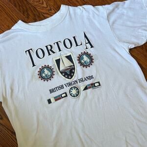 Paradise Tortola British Virgin Islands T-shirt Size XL White Crewneck Unisex